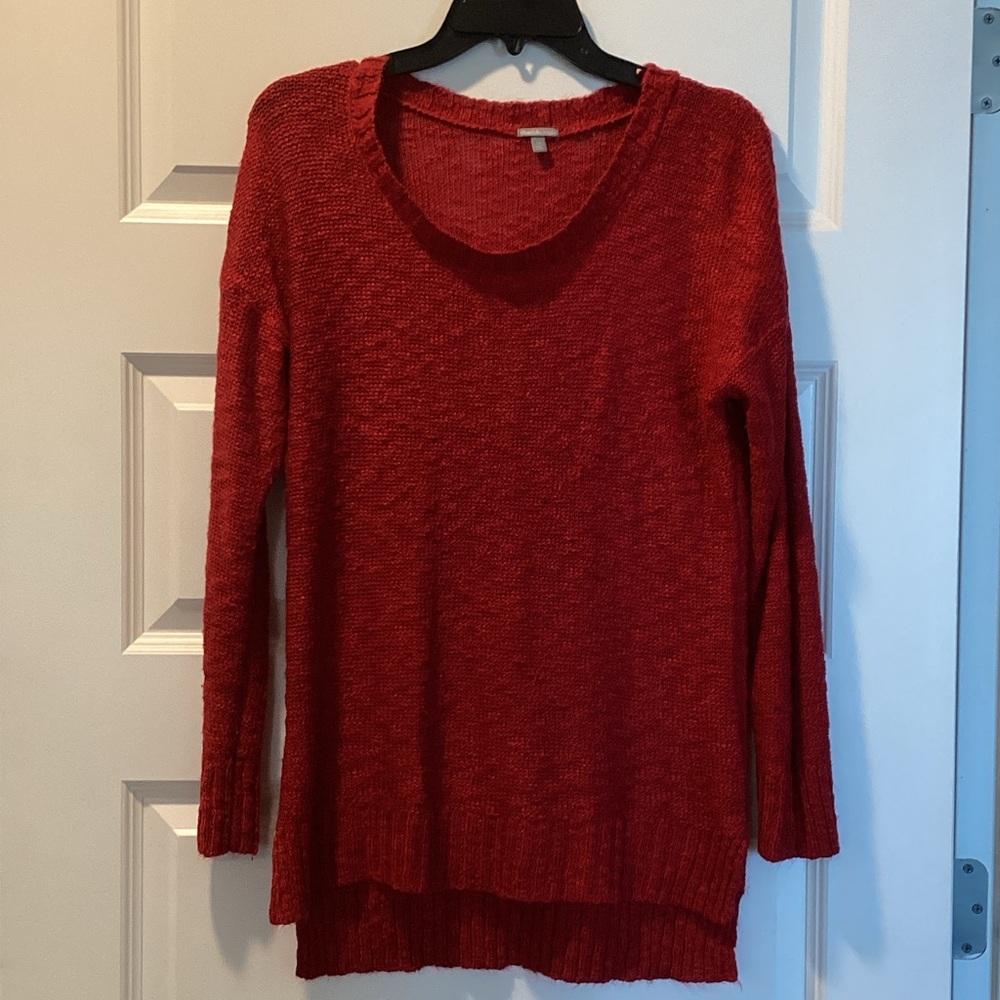 Red Scoop Neck Sweater